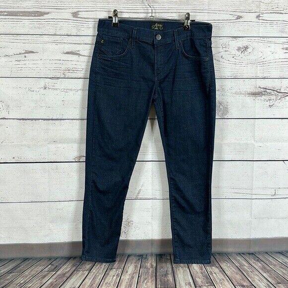 AGolde Jeans Womens 27 Blue Dark Amelie Skinny Stetch Minimalist Preppy - Picture 1 of 11